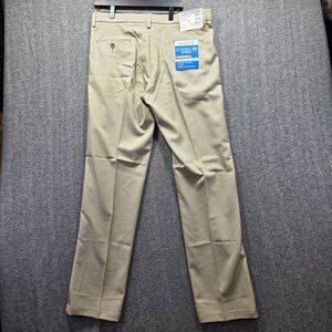 Haggar Pants Mens 36x34 Tan Cool 18 Pro Straight Fit No Iron Stretch Dress